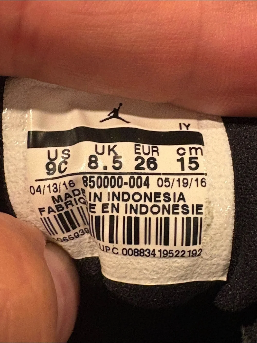 Nike Air Jordan Retro 12 850000-004 Black White Shoes Toddler Infant Size 9C